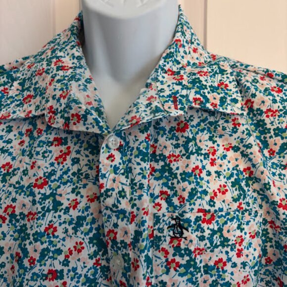 Men's Original Penquin by Munsingwear L/S Floral Button Down Shirt Size XXL Tall - Picture 5 of 6